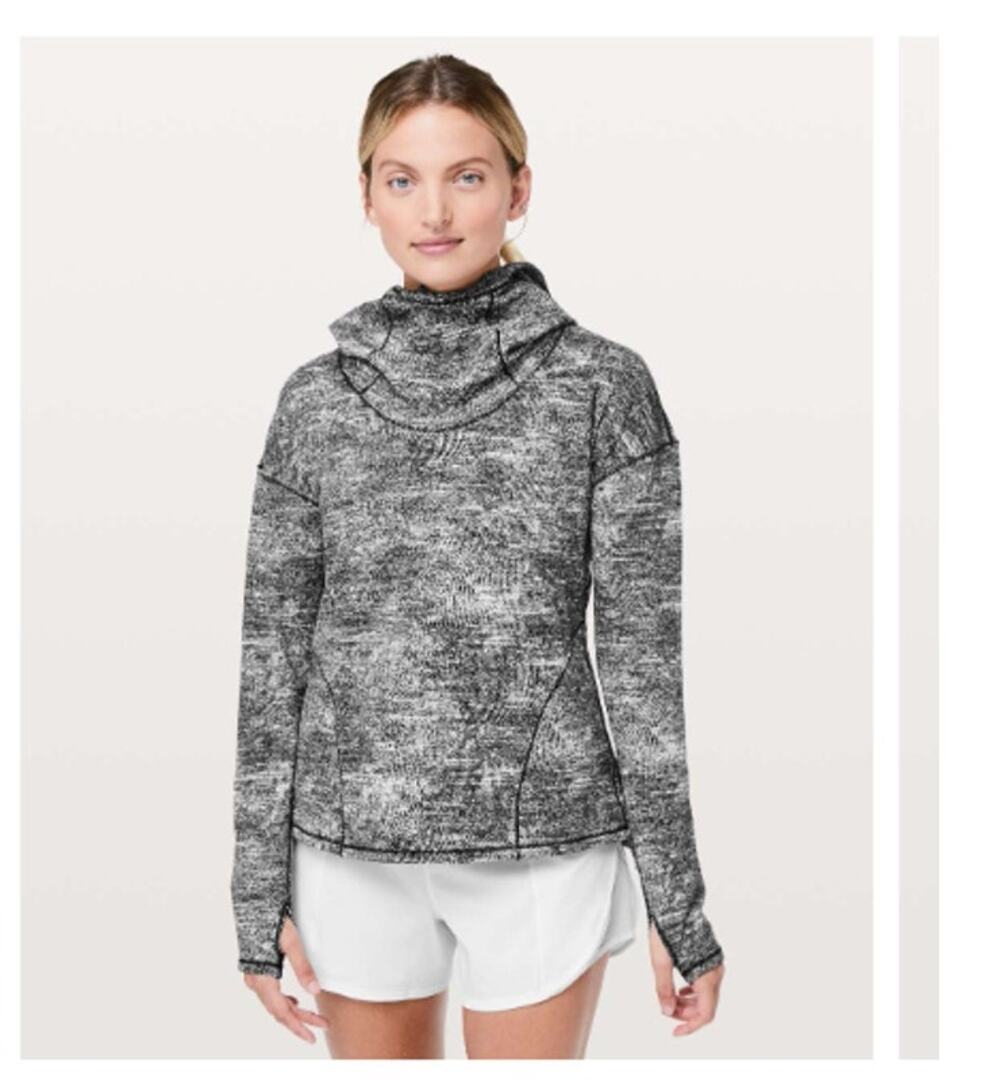 Lululemon Forever Endeavour Long Sleeve Sz 6 Rush Jacquard Hooded Sweatshirt